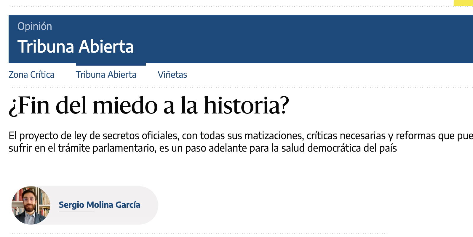 ¿Fin del miedo a la historia?
